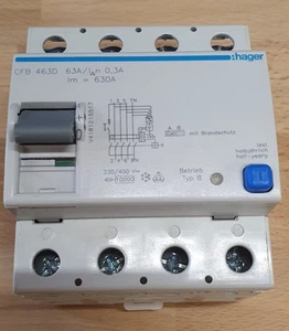 Hager CFB 463D Fehlerstromschutzschalter Type B - Bild 1 von 3