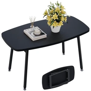 Folding Coffee Table Small Black Tables for Living Room Portable Simple Modern - Picture 1 of 7