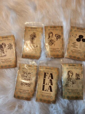 lot of 7 itty bitty rubber stamp lot  Unity stamp co.   RS-84 - Image 1 of 2
