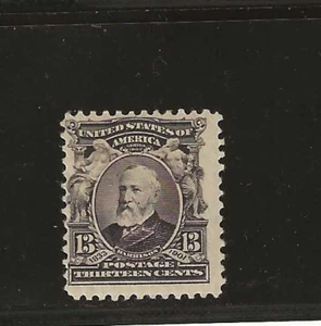 US Scott #308 como nuevo con bisagras 13c púrpura negro Harrison, 1902 edición regular og bien - Imagen 1 de 2