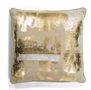 Nueva almohada Calisto Home 22’ lámina dorada mármol terciopelo moderna contemporánea - Imagen 1 de 3