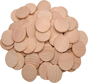 2 Inch Natural Wood Slices Unfinished round Wood Coins for DIY Arts & Crafts Pro - Picture 1 of 12
