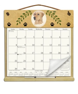 YELLOW LABRADOR RETRIEVER  CALENDAR HOLDER - REFILLABLE EVERY YEAR! - Picture 1 of 1