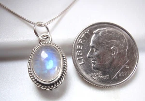 Moonstone Swirl and Rope Style Accented 925 Sterling Silver Necklace - Picture 1 of 3