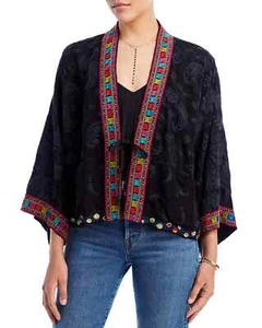 Johnny Was Star Danica Kimono Jacke schwarz bestickt Damen Medium NEU $ 388 - Bild 1 von 10
