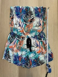 Charlotte Russe Tropical Romper Sleeveless Pockets Shorts Size Small - Picture 1 of 4