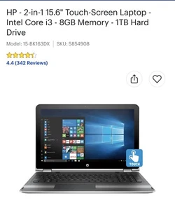 HP PAVILION X360 CONVERTIBLE i3-7100U 2.4GHz 16GB RAM 1TB SSD TOUCH SCREEN MINT - Picture 1 of 5