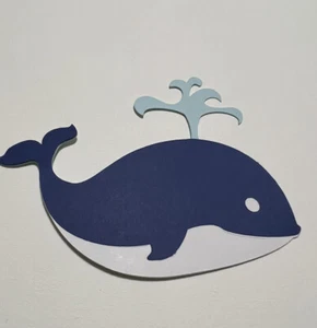Blue Whale Paper Piece Handmade For Scrapbooking Card Making - Picture 1 of 3