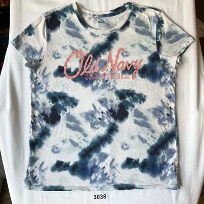 Old Navy Girl’s Short Sleeve T-shirt Size 2XL (18), White & Blue Tie Dye  - Image 1 of 4