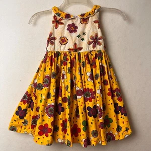 Jelly The Pug dress Girls 6 Verbena Kelsea yellow purple flowers sleeveless - Picture 1 of 5
