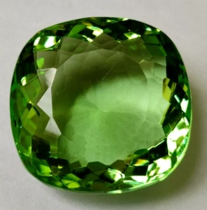 Cushion Cut Large Peridot Green Topaz 95.50 Ct Loose Gemstone for Ring & Pendant - Picture 1 of 6