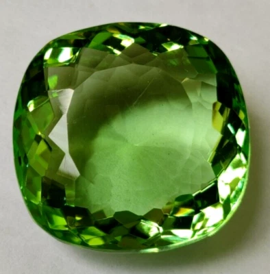 Cushion Cut Large Peridot Green Topaz 95.50 Ct Loose Gemstone for Ring & Pendant - Image 1 of 4