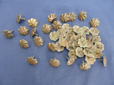 11 clous bronze ancien décoration Meuble portes Dia. 3 cm - Photo 1/3