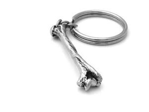 Humerus Knochen Schlüsselanhänger, handgefertigtes Skelett anatomischer Schlüsselring in Zinn - Bild 1 von 5