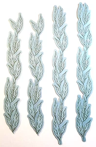 Blätter blau schimmernd 4 Stck. - 6" x 0,75" K&Company Cardstock Aufkleber - Bild 1 von 1