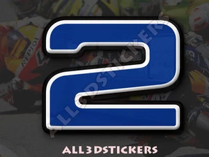 Resin stickers number 2 two 3D color blue size 100mm - Picture 1 of 1