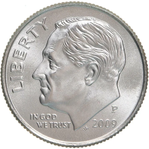 2009 P Roosevelt Dime Satin Finish Cover