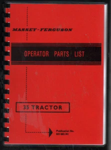 Massey Ferguson "35" Tractor Operator Illustrated Parts List Book - Picture 1 of 1