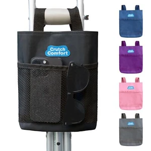 Large Universal Crutch Bag 2 Pockets 8"x9" Convenient Tote for Standard Crutches - Picture 1 of 4