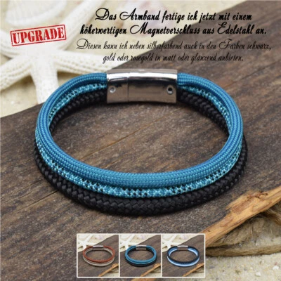 ❦ Armband IRIS | Segeltau 5 mm & Paracord 4 mm | Magnetverschluss | 01 ❦ - Bild 1 von 3