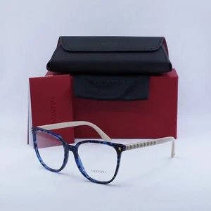VALENTINO VA3059 5031 Blue Havana/Gold 54mm Eyeglasses New Authentic - Picture 1 of 6