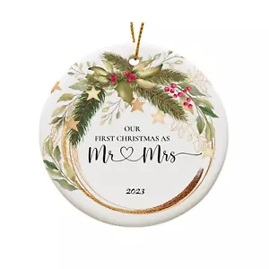 Wedding Gifts for Couple, Our First Christmas Married Ornament 2023, First Ch... - Picture 1 of 8