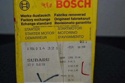 Bosch Anlasser Starter  0986014321 12v 0,8kw Subaru IMPREZA Leone 1300 1985  XT — 第 1/4 张图片