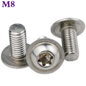 M8 -1.25 A2 Stainless Steel Flanged Torx Button Head Screws Six Lobe Allen Bolts - Picture 1 of 15