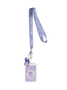 Disney Aladdin Genie Filigree Print ID Lanyard W/ Rubber Genie Charm Loungefly - Picture 1 of 2