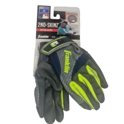 Franklin Baseball Gloves 2nd Skinz Black Yellow Youth S New - Image 1 of 4