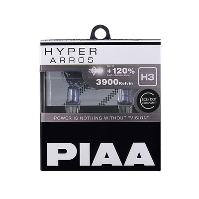 PIAA Hyper Arros (H3) Headlight Bulbs (Pair) - Cool White, Up To 120% Brighter - Image 1 of 2