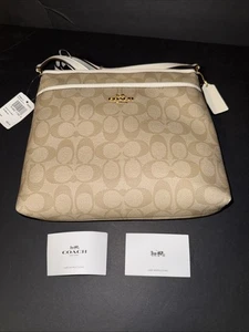 Bolso Bandolera Coach Signature Archivo Cremallera Caqui Claro Tiza *NUEVO CON ETIQUETAS - Imagen 1 de 13