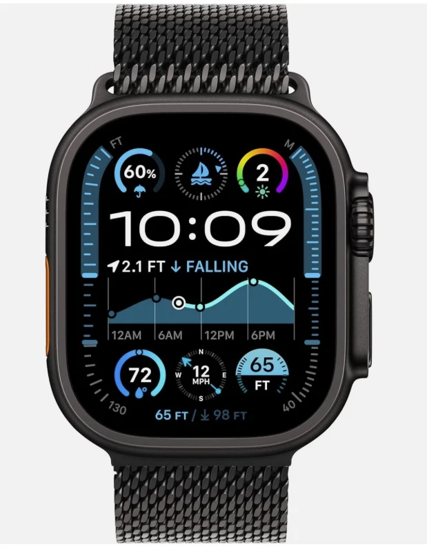 Apple Watch Ultra 2 Cellular 49mm Black Titanium With Black Milanese Loop Medium - Image 1 of 3