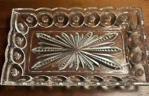 Antique Palace Adams and Company Moon and Star 11" Glass Tray EAPG Glows - Picture 1 of 10