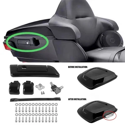 Motorcycle Pack Trunk Latches Key Hinges For Harley Tour Pak Touring FLT 14-24 - Image 1 of 4