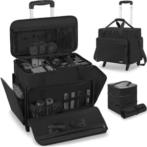 Extra Large Rolling Makeup Case with 4 Removable Pouches, Professional Cosmet... - Picture 1 of 7
