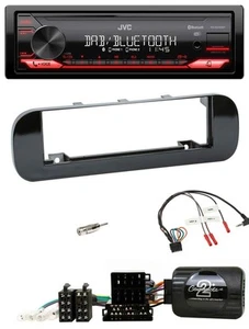 JVC DAB Lenkrad Bluetooth USB Autoradio für Fiat Panda 12-20 schwarz glänzend - Bild 1 von 9