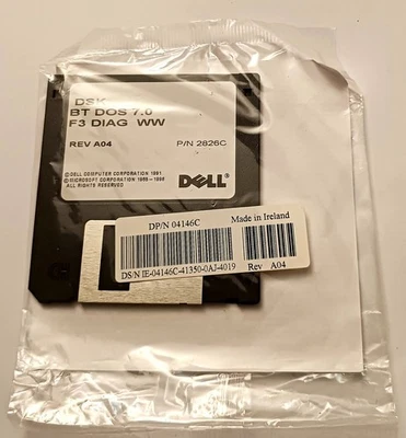 Dell DSK BT DOS 7.0 F3 DIAG WW Boot Driver Floppy Disk  PN: DP/N 04146C 2826C - Image 1 of 3