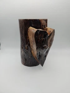 Tocón de árbol tallado a mano vintage en forma de corazón cajón burl artesanía madera ÚNICO - Imagen 1 de 20