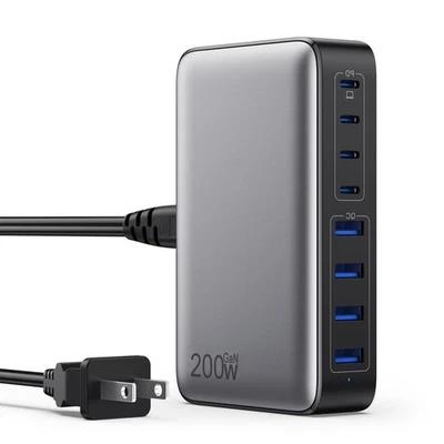 USB C Charger 200W USB C Charger Block,Upgraded GaN III 8-Port Fast Charging ... - Image 1 of 4