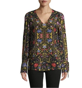 Kobi Halperin Women's Silk Blouse XL Liana As Worn On TV Long Sleeve Top - Picture 1 of 9