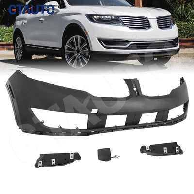 For 2016 2017 2018 Lincoln MKX Front Bumper Cover w/o Sensor Hole w/Bracket Set Foto 1 de 4