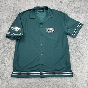 Camisa Philadelphia Eagles Abercrombie & Fitch Para Hombre Mediana Verde Malla Abotonada - Imagen 1 de 11
