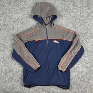 NFL Broncos Hoodie Kids Size S Navy Gray Fleece Half Zip Denver Football - Picture 1 of 8