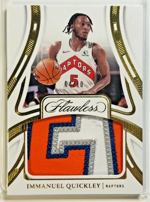 Immanuel Quickley 3 Color PATCH #/10 Flawless Gold 2023-24 Panini Jersey Raptor - Image 1 of 2