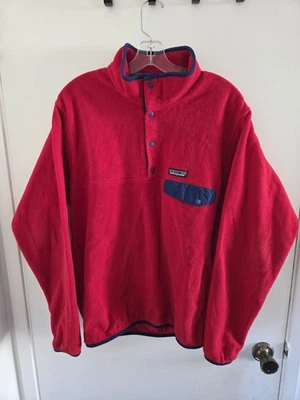Vintage '90s PATAGONIA SYNCHILLA Snap T Red Pullover Fleece Jacket Size M - Image 1 of 4