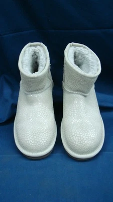 Botas UGG Classic Mini cinza cintilante violeta camurça brilhante pele de carneiro tamanho EUA 6 Wms - Imagem 1 de 4