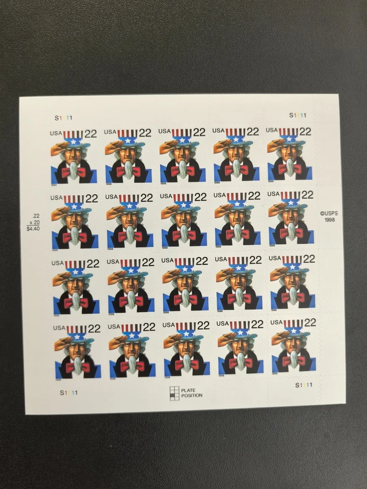 US Stamps 1998 Uncle Sam 2022 Women Cryptologists5 Sheets of 20 / A total of 100 - Image 1 of 2