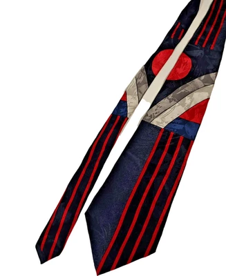 Corbata abstracta de seda Pierre Cardin hecha en Estados Unidos Foto 1 de 4