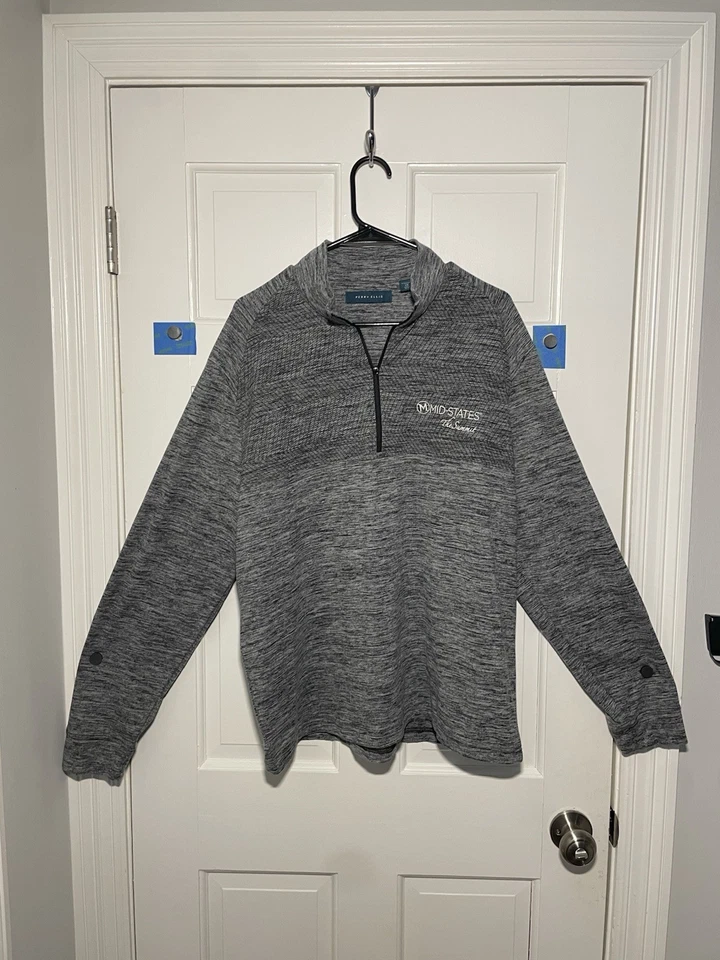 Perry Ellis Grey 1/2 Zip Men's Pullover Size Large L Charcoal Performance Brand - Image 1 of 4